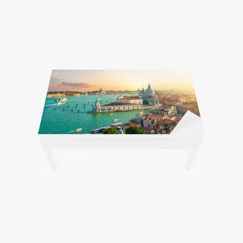 Tischaufkleber und Schreibtischaufkleber sonnenuntergangspanorama von Venedig