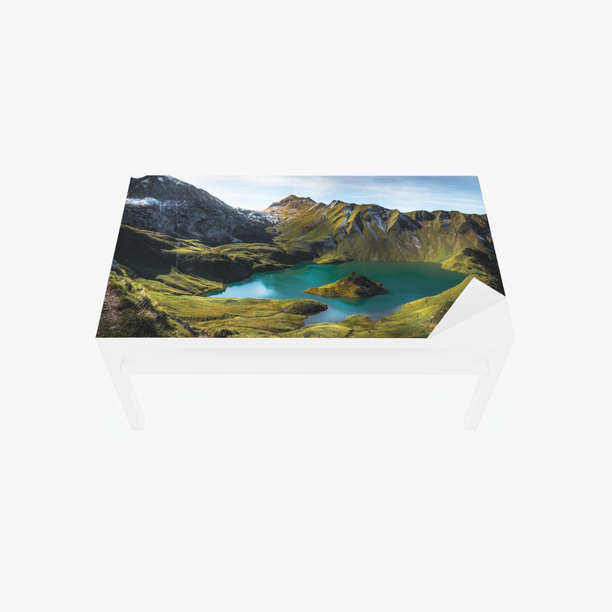Tischaufkleber und Schreibtischaufkleber türkises seeidyll am Schrecksee, Bayern – Pixers®