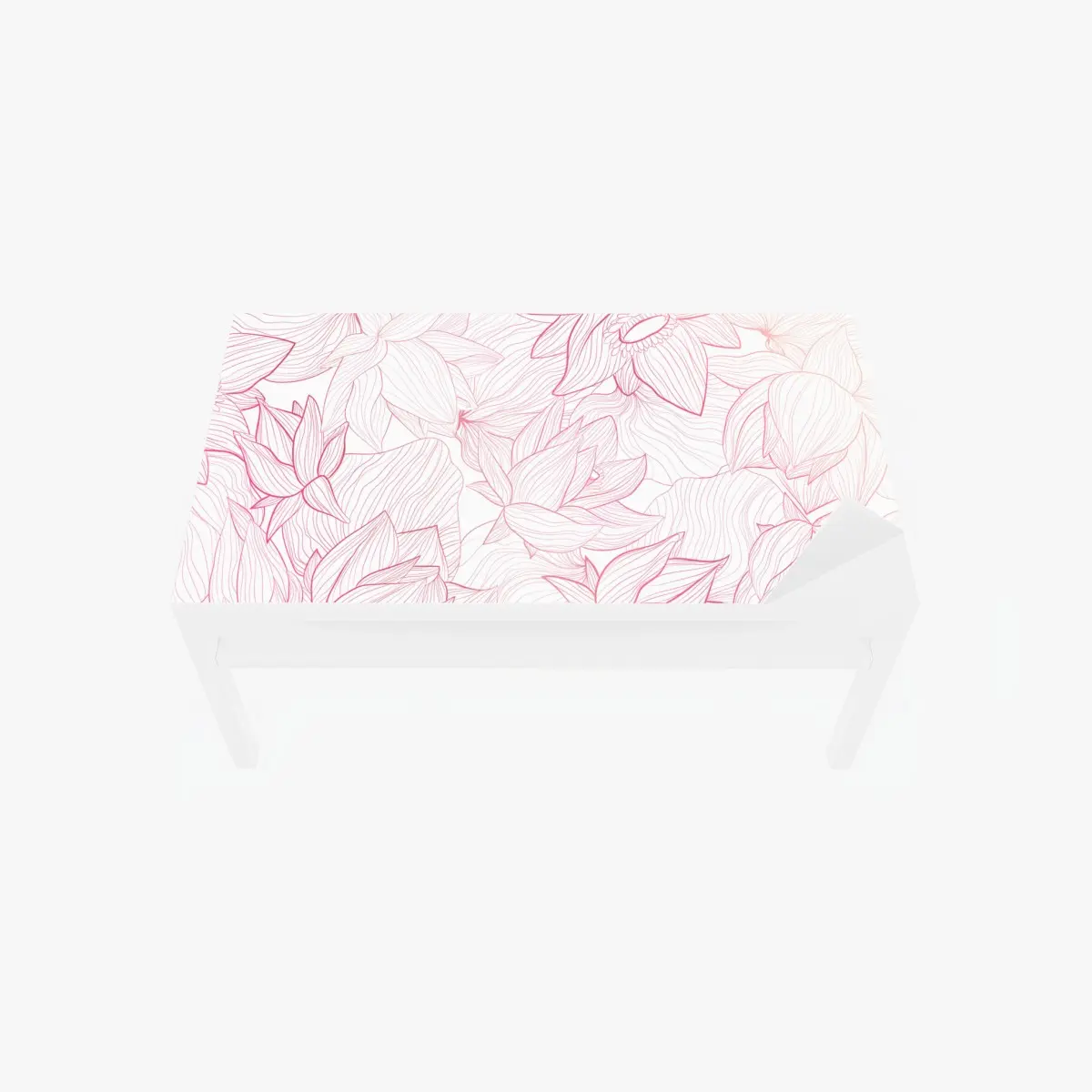 Tischaufkleber und Schreibtischaufkleber zartes rosa blumenlinienmuster – Pixers®