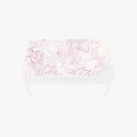 Tischaufkleber und Schreibtischaufkleber zartes rosa blumenlinienmuster – Pixers®