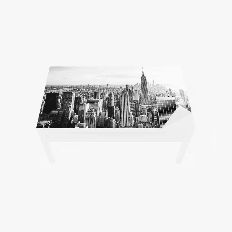 Tischaufkleber und Schreibtischaufkleber New York panorama in schwarzweiß