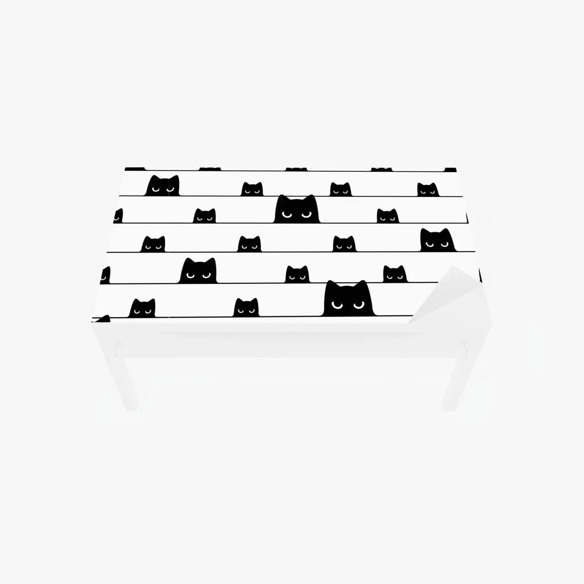 Tischaufkleber und Schreibtischaufkleber verspielte katzen zwischen streifen – Pixers®