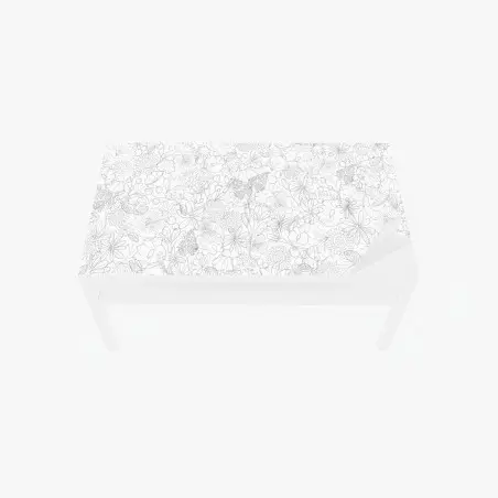 Tischaufkleber und Schreibtischaufkleber zartes handgezeichnetes blumenlinienmuster – Pixers®