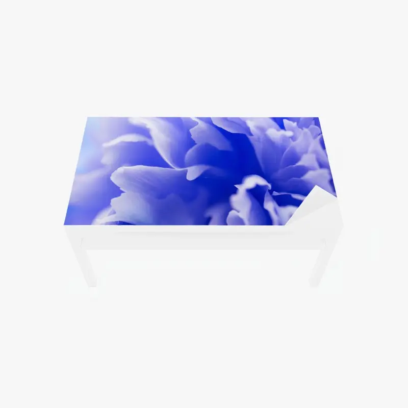 Tischaufkleber und Schreibtischaufkleber sanfte blaue abstrakte blume nahaufnahme