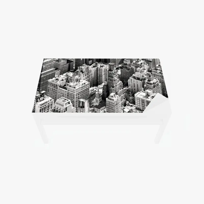 Tischaufkleber und Schreibtischaufkleber Manhattan luftaufnahme skyline in monochrom