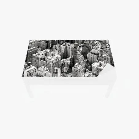 Tischaufkleber und Schreibtischaufkleber Manhattan luftaufnahme skyline in monochrom – Pixers®