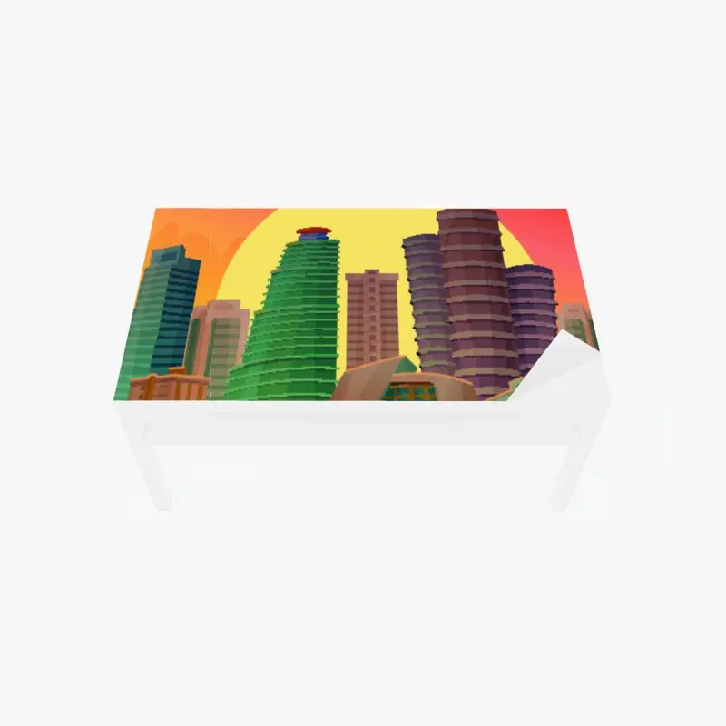 Tischaufkleber und Schreibtischaufkleber Miami sonnenuntergang skyline