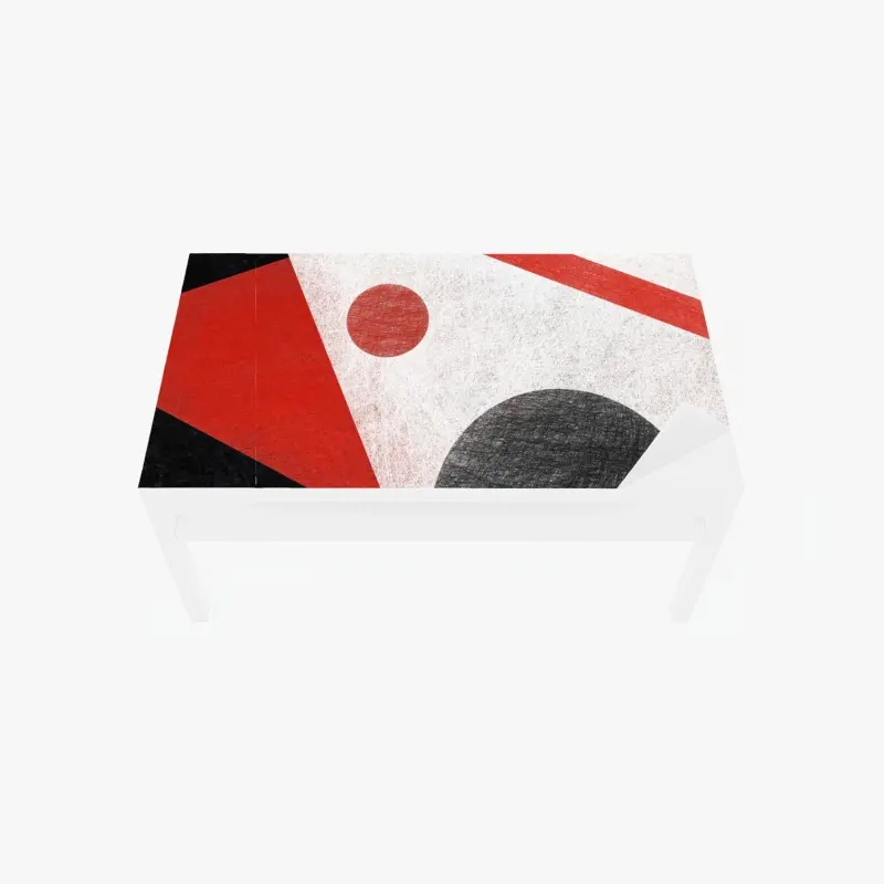 Tischaufkleber und Schreibtischaufkleber geometrische abstraktion in rot und schwarz