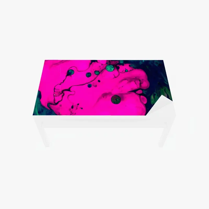 Tischaufkleber und Schreibtischaufkleber neonpink flüssige abstraktion