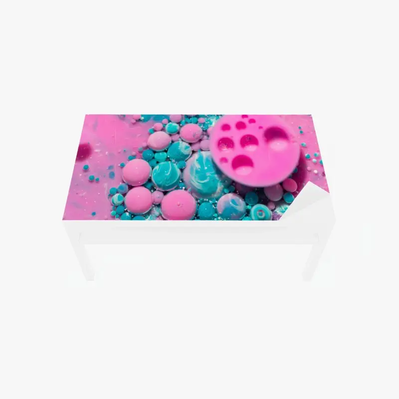Tischaufkleber und Schreibtischaufkleber rosa und türkis marmor abstrakt