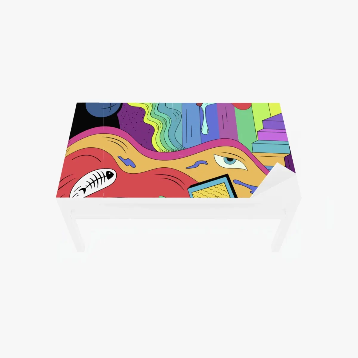 Tischaufkleber und Schreibtischaufkleber psychedelische pop-art traumlandschaft – Pixers®