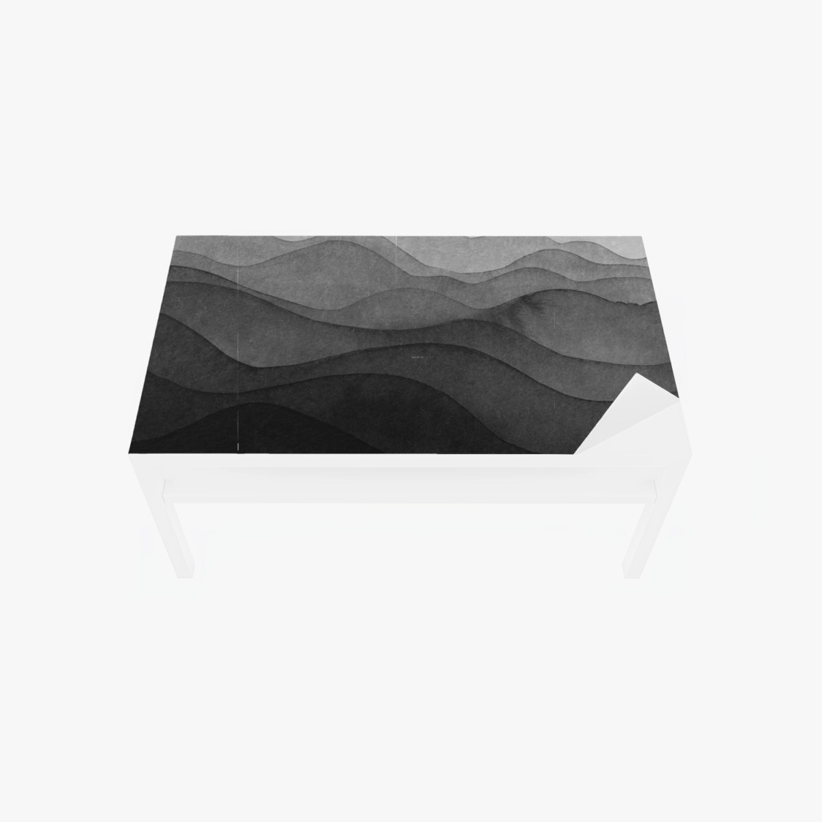 Tischaufkleber und Schreibtischaufkleber monochrome geschichtete berge – Pixers®