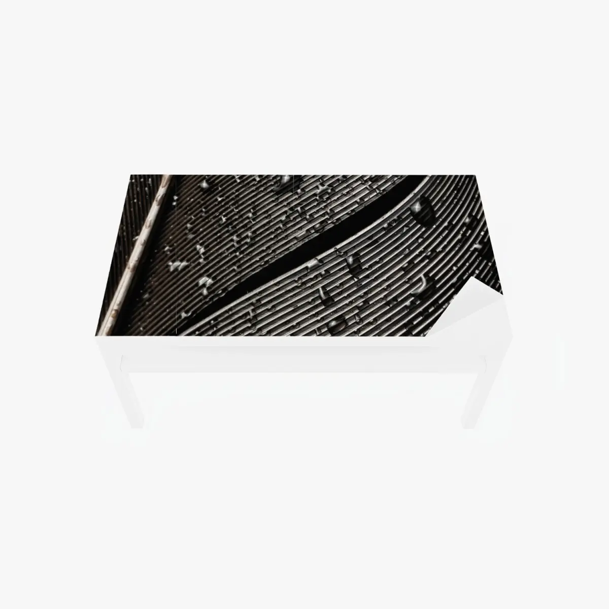 Tischaufkleber und Schreibtischaufkleber monochrome feder mit wassertropfen – Pixers®