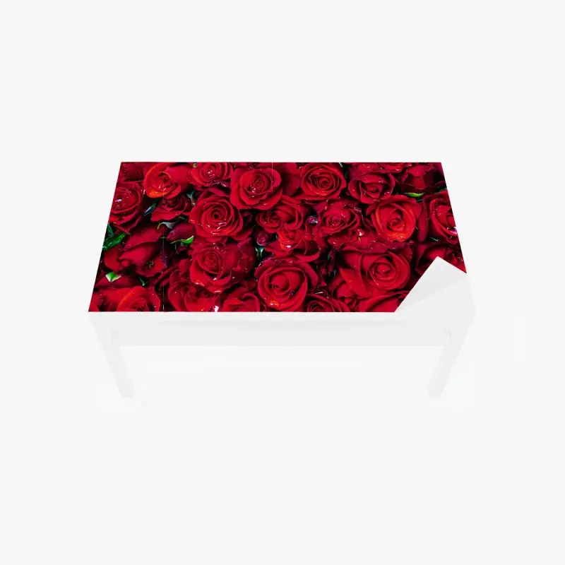 Tischaufkleber und Schreibtischaufkleber dichte wand aus roten rosen