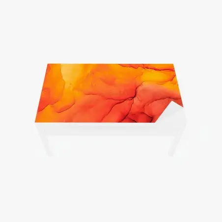 Tischaufkleber und Schreibtischaufkleber lebendige orange abstrakte alkoholkunst – Pixers®