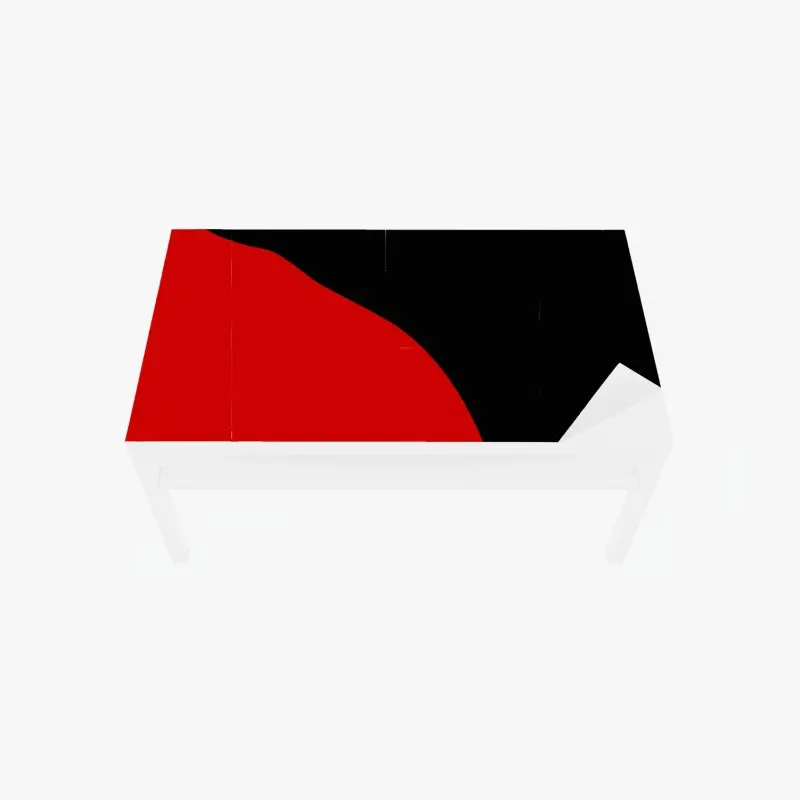 Tischaufkleber und Schreibtischaufkleber kräftige rot-schwarze silhouette