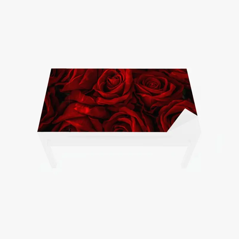 Tischaufkleber und Schreibtischaufkleber intensive rote rosen nahaufnahme