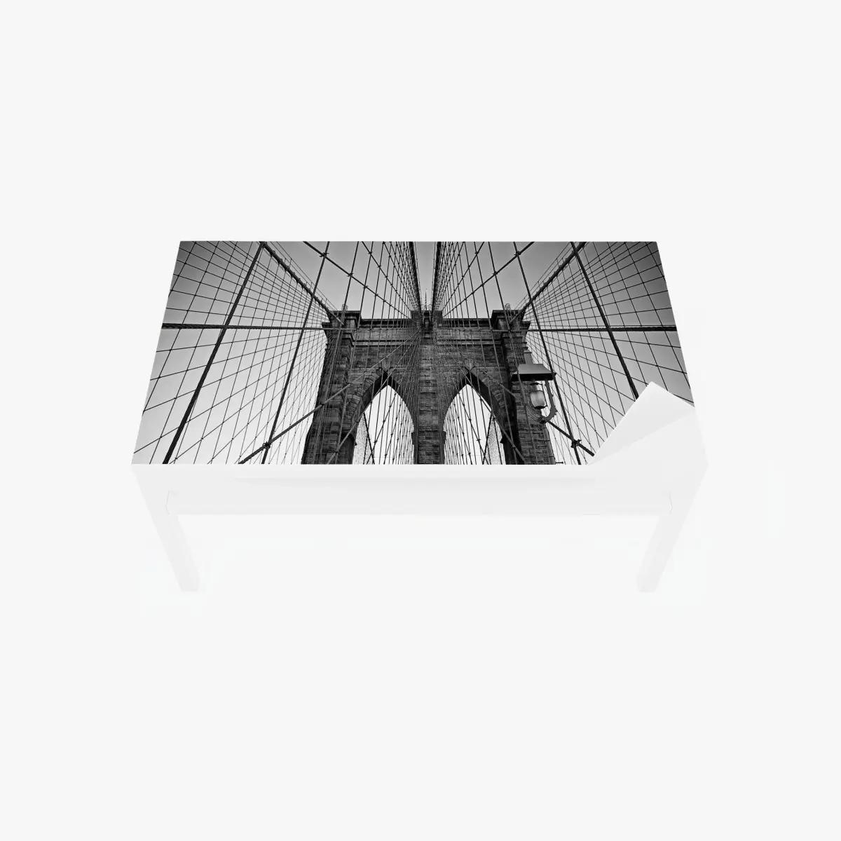 Tischaufkleber und Schreibtischaufkleber symmetrische hängebrücke in schwarzweiß – Pixers®