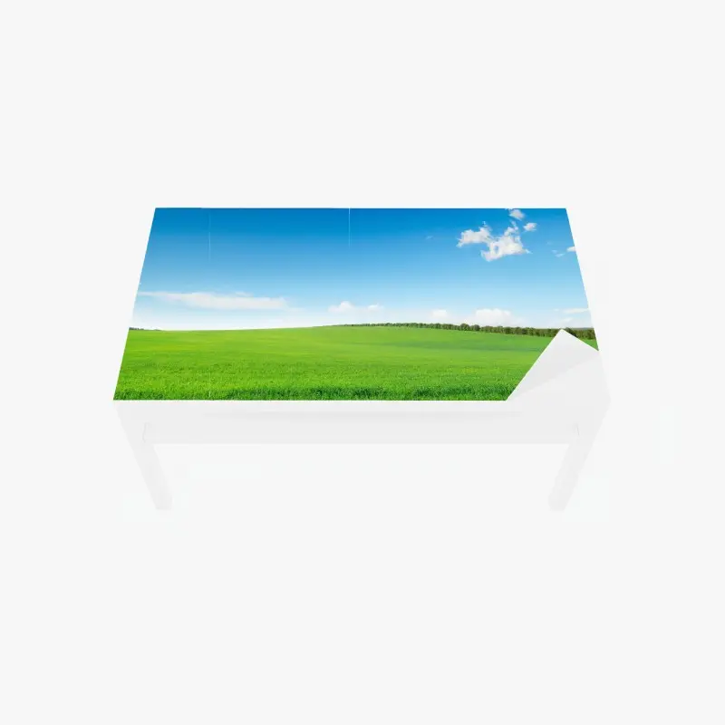 Tischaufkleber und Schreibtischaufkleber ruhige grüne wiese unter blauem himmel