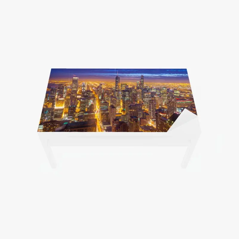 Tischaufkleber und Schreibtischaufkleber Chicago nächtliche skyline panorama