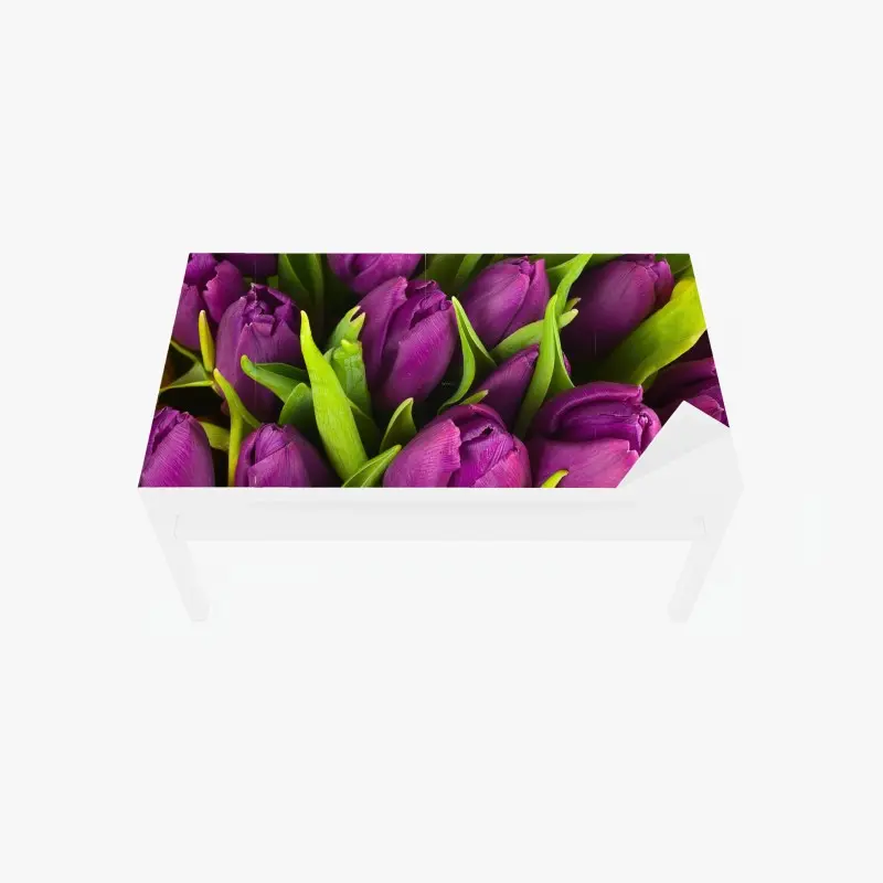 Tischaufkleber und Schreibtischaufkleber lila tulpen im bukett