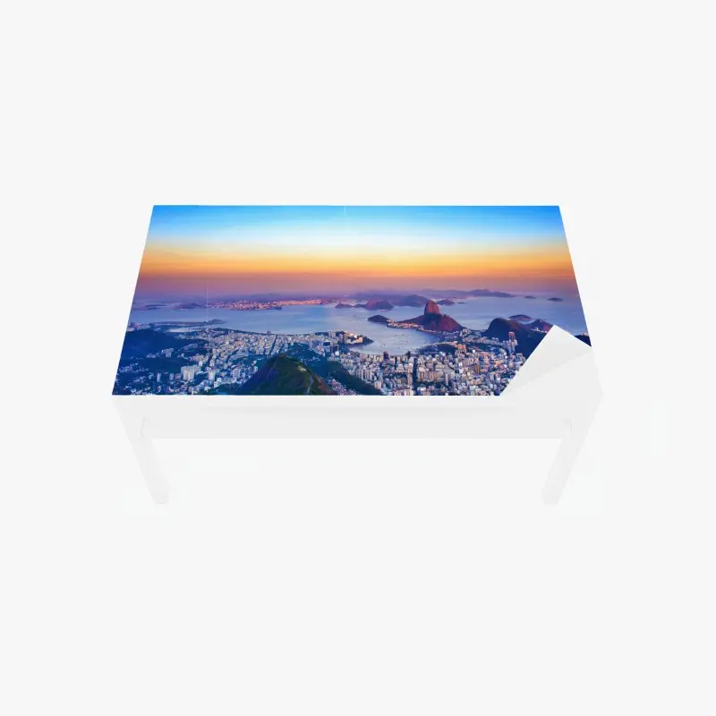 Tischaufkleber und Schreibtischaufkleber panorama von Rio de Janeiro bei sonnenuntergang