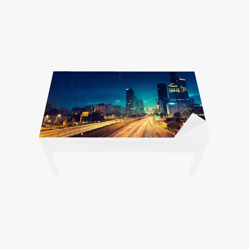 Tischaufkleber und Schreibtischaufkleber La Défense skyline bei dämmerung