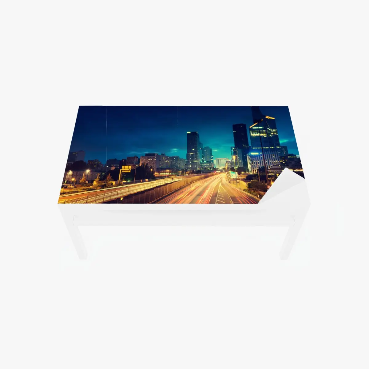 Tischaufkleber und Schreibtischaufkleber La Défense skyline bei dämmerung – Pixers®