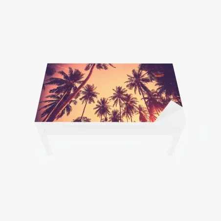 Tischaufkleber und Schreibtischaufkleber vintage tropischer sonnenuntergang mit palmen – Pixers®