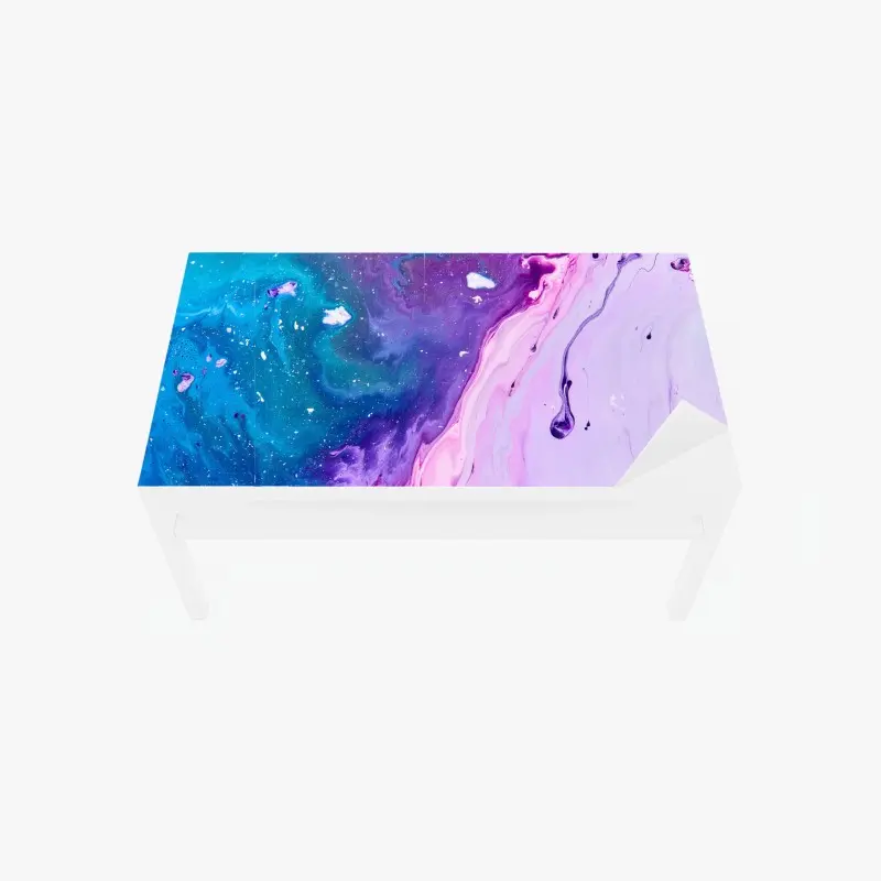 Tischaufkleber und Schreibtischaufkleber lebendige blau-violette abstrakte acrylmalerei