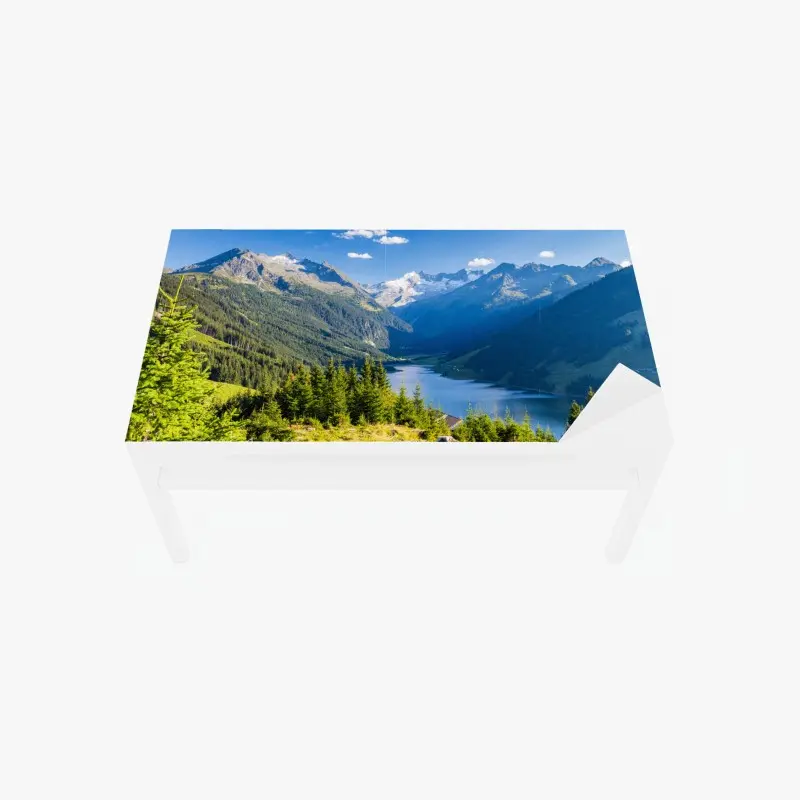 Tischaufkleber und Schreibtischaufkleber ruhiges tal mit alpensee