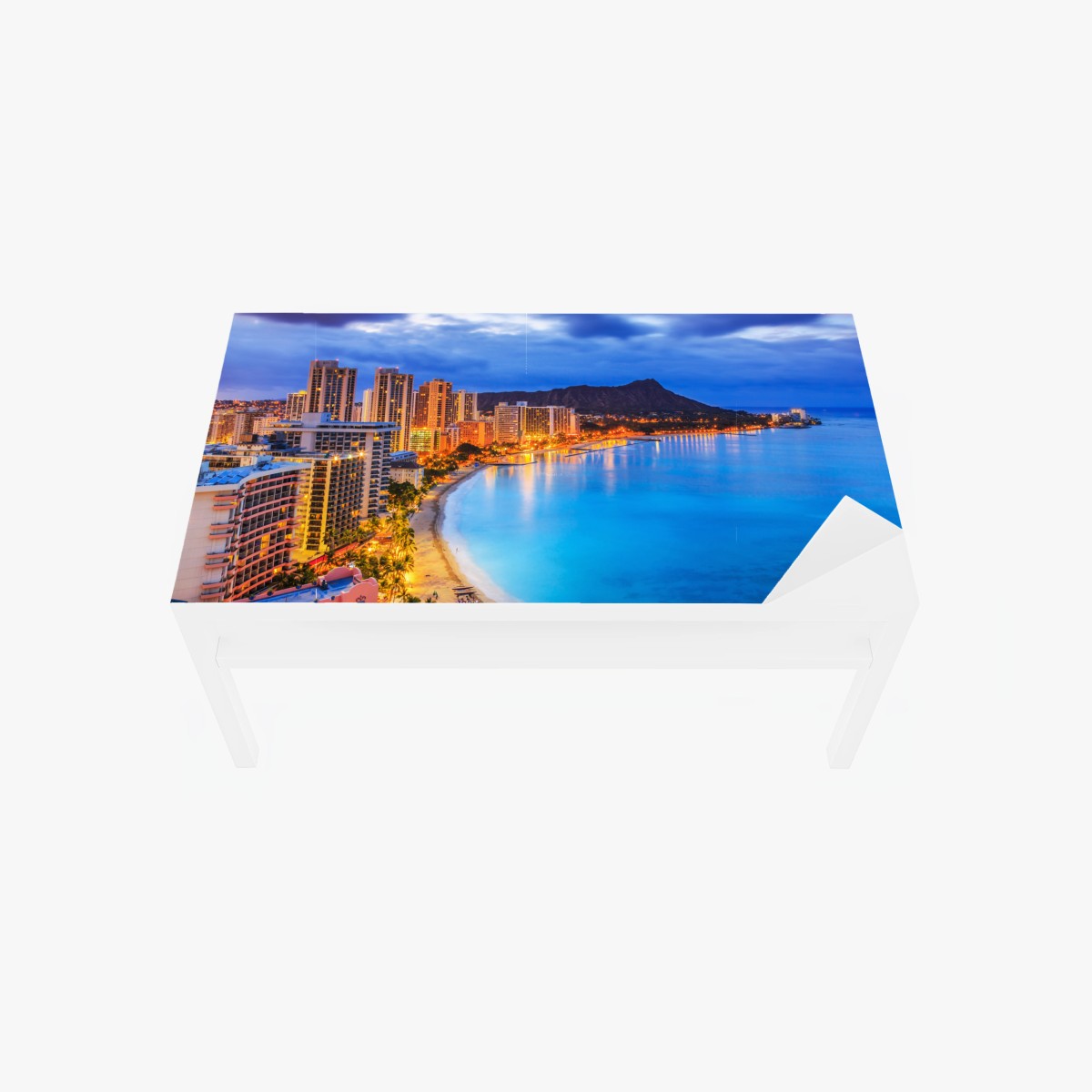 Tischaufkleber und Schreibtischaufkleber Honolulu skyline bei dämmerung – Pixers®