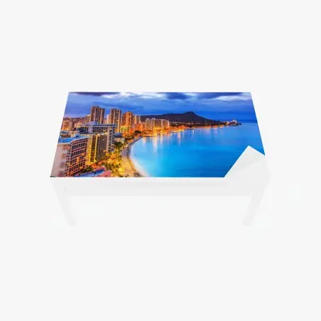 Tischaufkleber und Schreibtischaufkleber Honolulu skyline bei dämmerung – Pixers®