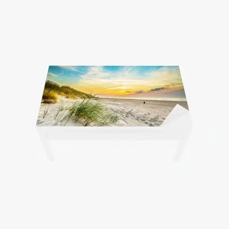 Tischaufkleber und Schreibtischaufkleber sonnenuntergang über ruhigen dünen – Pixers®