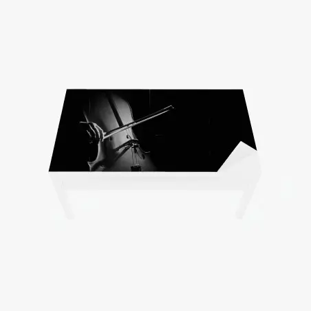 Tischaufkleber und Schreibtischaufkleber elegantes cello in monochrom – Pixers®