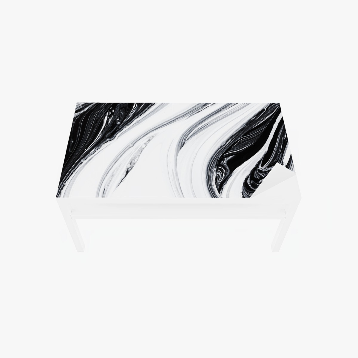 Tischaufkleber und Schreibtischaufkleber monochromer marmorswirbel – Pixers®