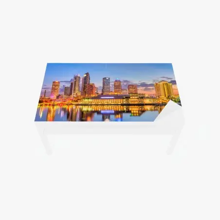 Tischaufkleber und Schreibtischaufkleber Tampa skyline bei dämmerung – Pixers®