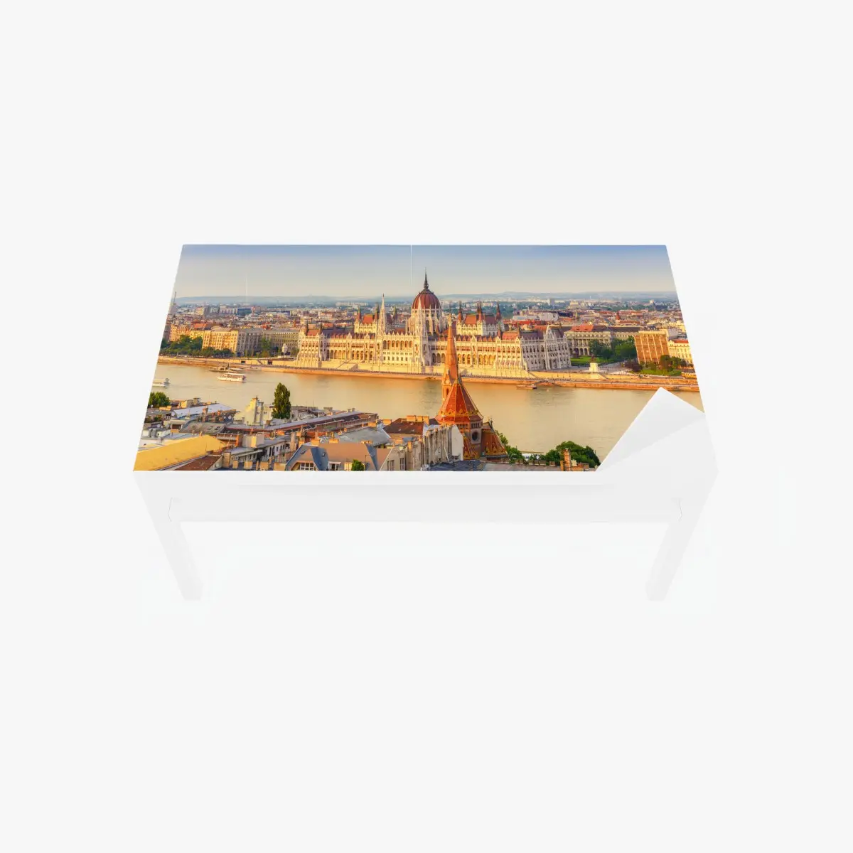 Tischaufkleber und Schreibtischaufkleber Budapest skyline mit dem ungarischen Parlament am Donauufer – Pixers®