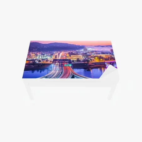 Tischaufkleber und Schreibtischaufkleber Charleston skyline bei dämmerung – Pixers®