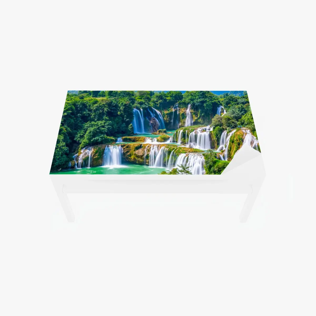 Tischaufkleber und Schreibtischaufkleber smaragdgrüne kaskaden – Pixers®