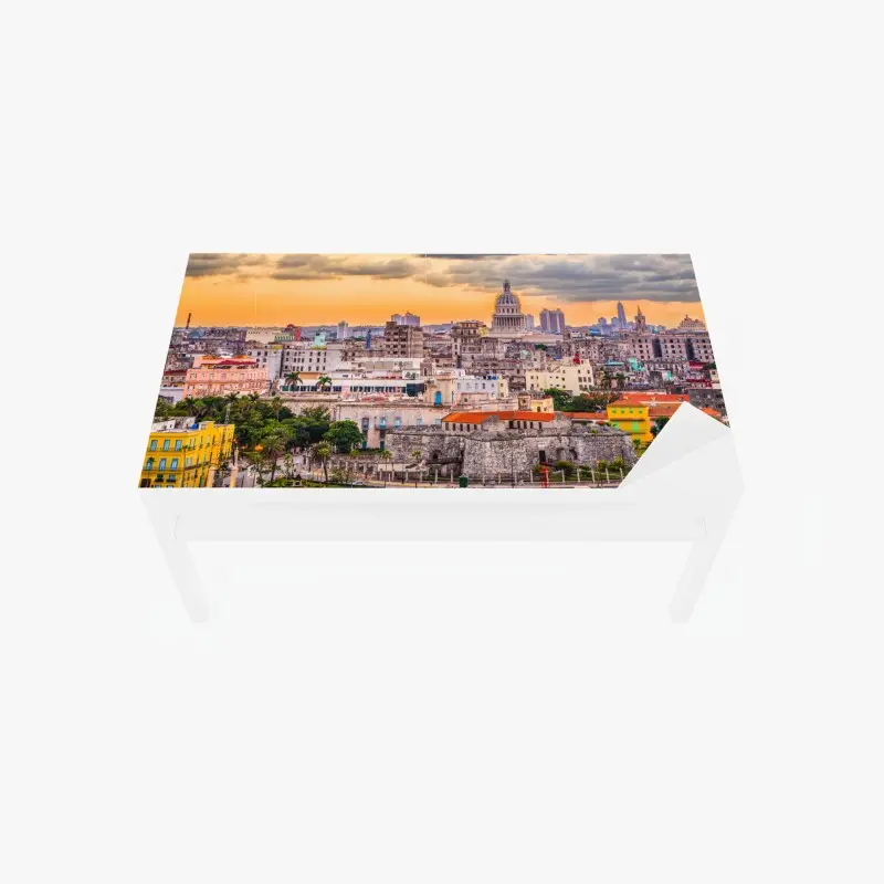 Tischaufkleber und Schreibtischaufkleber Havanna skyline bei sonnenuntergang