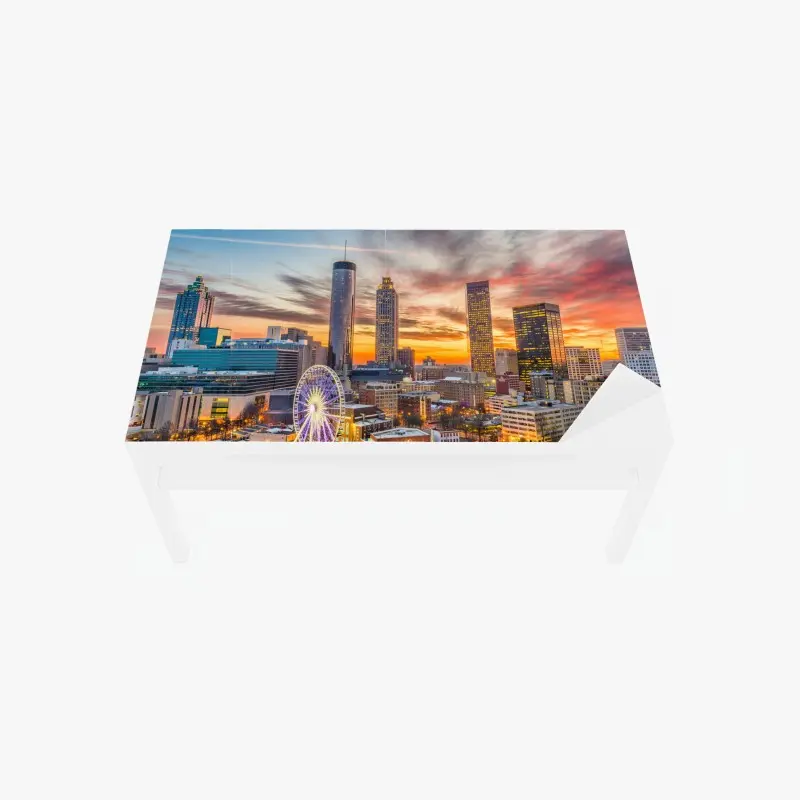 Tischaufkleber und Schreibtischaufkleber Atlanta skyline bei sonnenuntergang