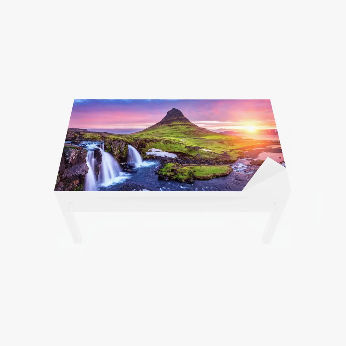 Tischaufkleber und Schreibtischaufkleber Kirkjufell bei sonnenaufgang – Pixers®