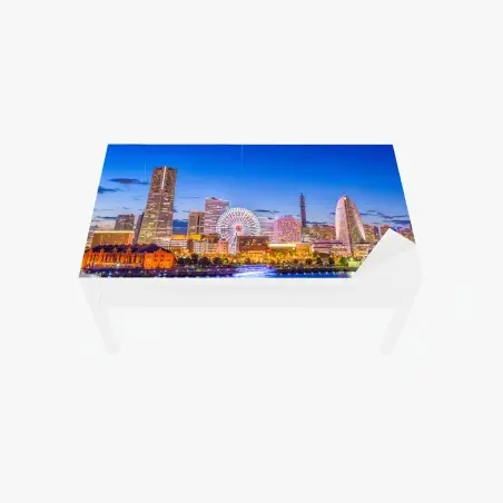 Tischaufkleber und Schreibtischaufkleber Yokohama skyline bei dämmerung – Pixers®