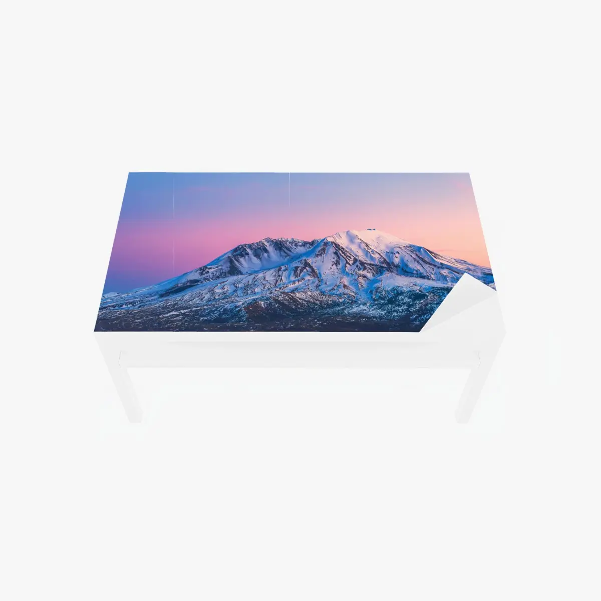 Tischaufkleber und Schreibtischaufkleber sonnenuntergang über Mount St. Helens im winter – Pixers®