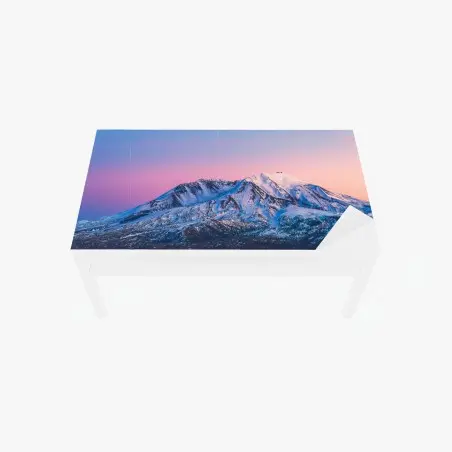 Tischaufkleber und Schreibtischaufkleber sonnenuntergang über Mount St. Helens im winter – Pixers®