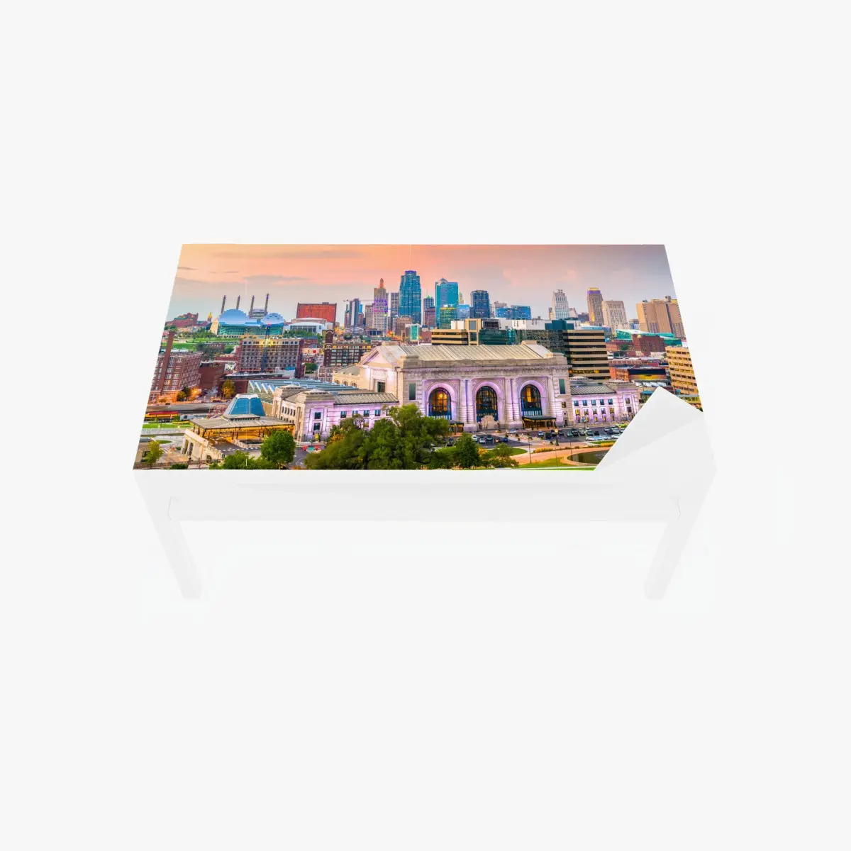 Tischaufkleber und Schreibtischaufkleber Kansas City skyline bei dämmerung – Pixers®