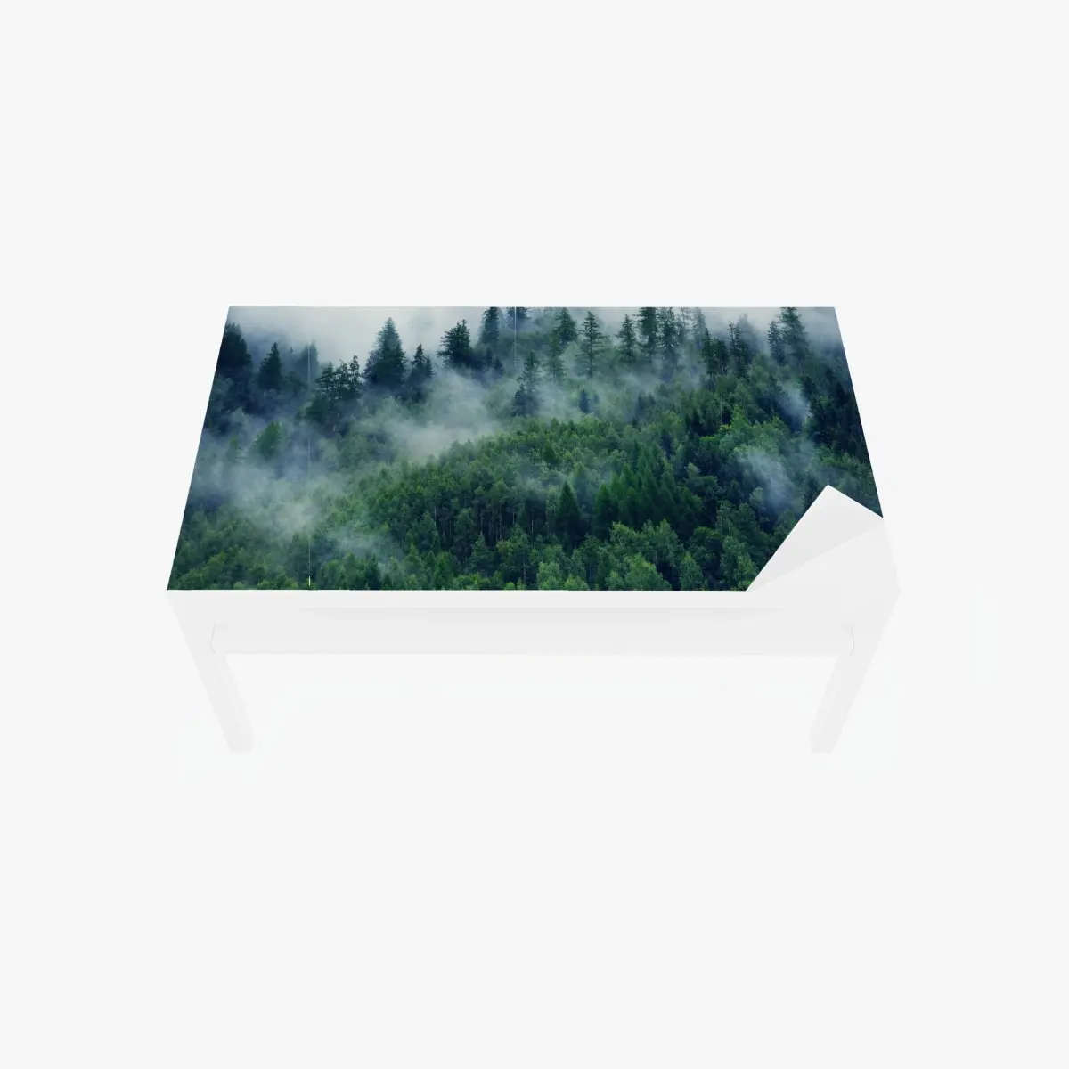 Tischaufkleber und Schreibtischaufkleber nebliger grüner wald – Pixers®