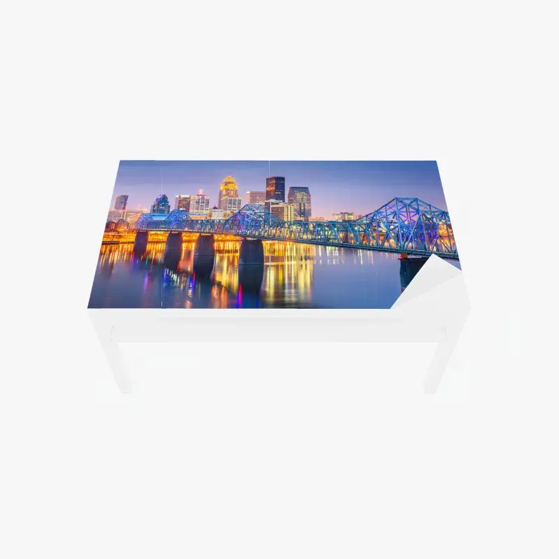 Tischaufkleber und Schreibtischaufkleber Louisville skyline bei dämmerung
