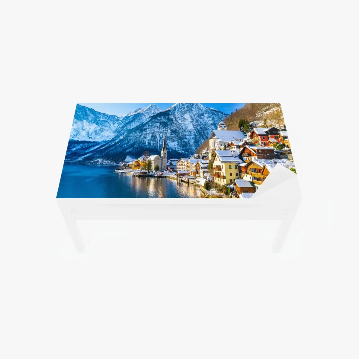 Tischaufkleber und Schreibtischaufkleber winterruhe in Hallstatt — alpendorf am see – Pixers®